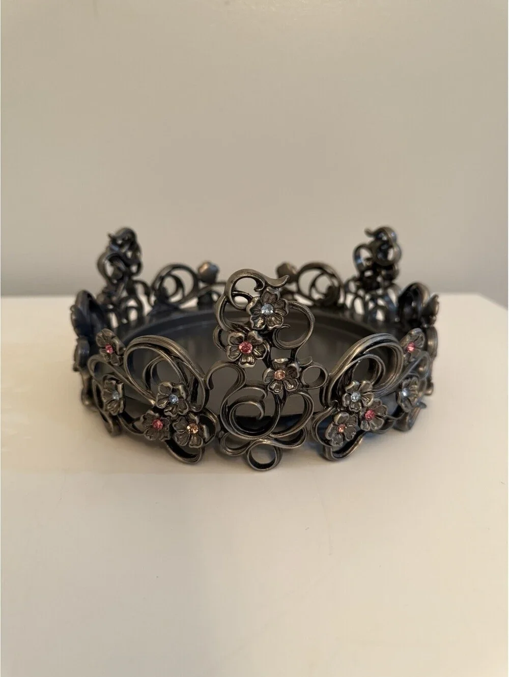 PartyLite Jewels 3-Wick Candle Holder ~ Pewter/Metal ~ NO Box ~ EUC